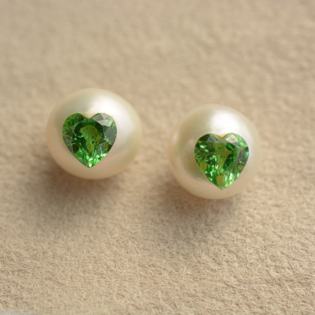Heart Pearl Earrings
