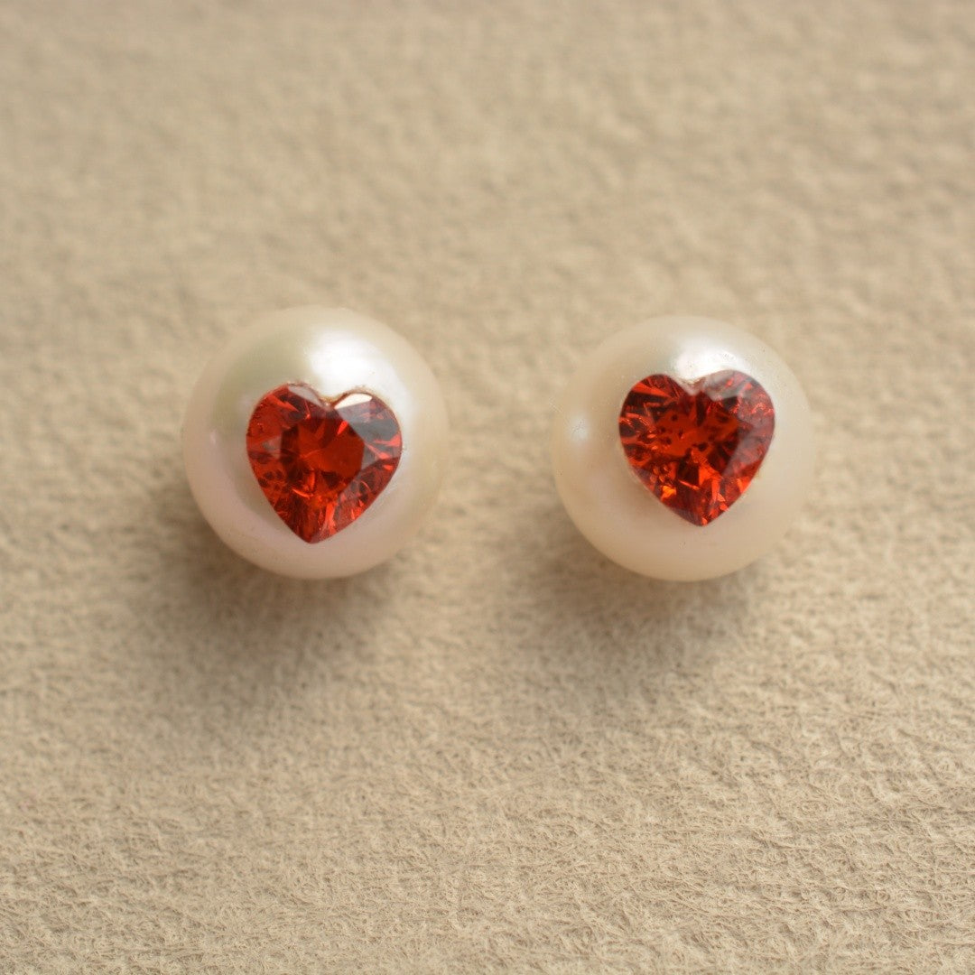 Heart Pearl Earrings