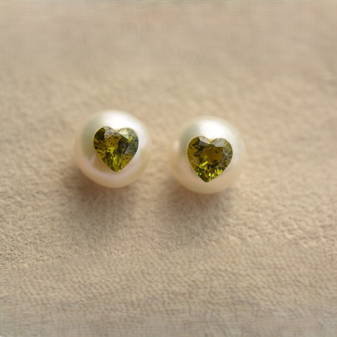 Heart Pearl Earrings
