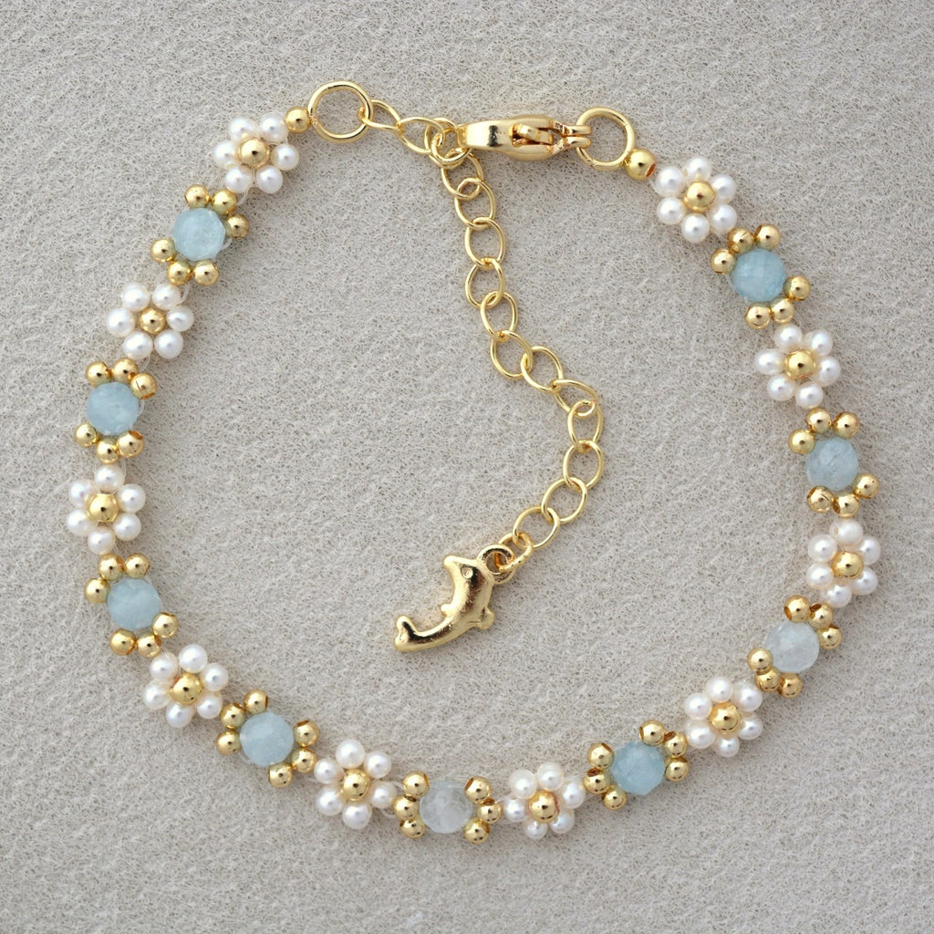Daisy Bracelets Handmade Natural Crystal Jewelry Gemstone Charm