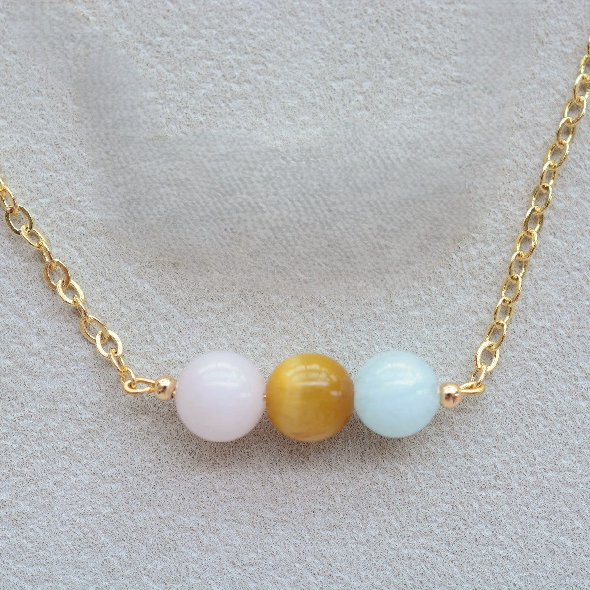 Crystal Necklace Moonstone Rose Quartz Pearl Gemstones