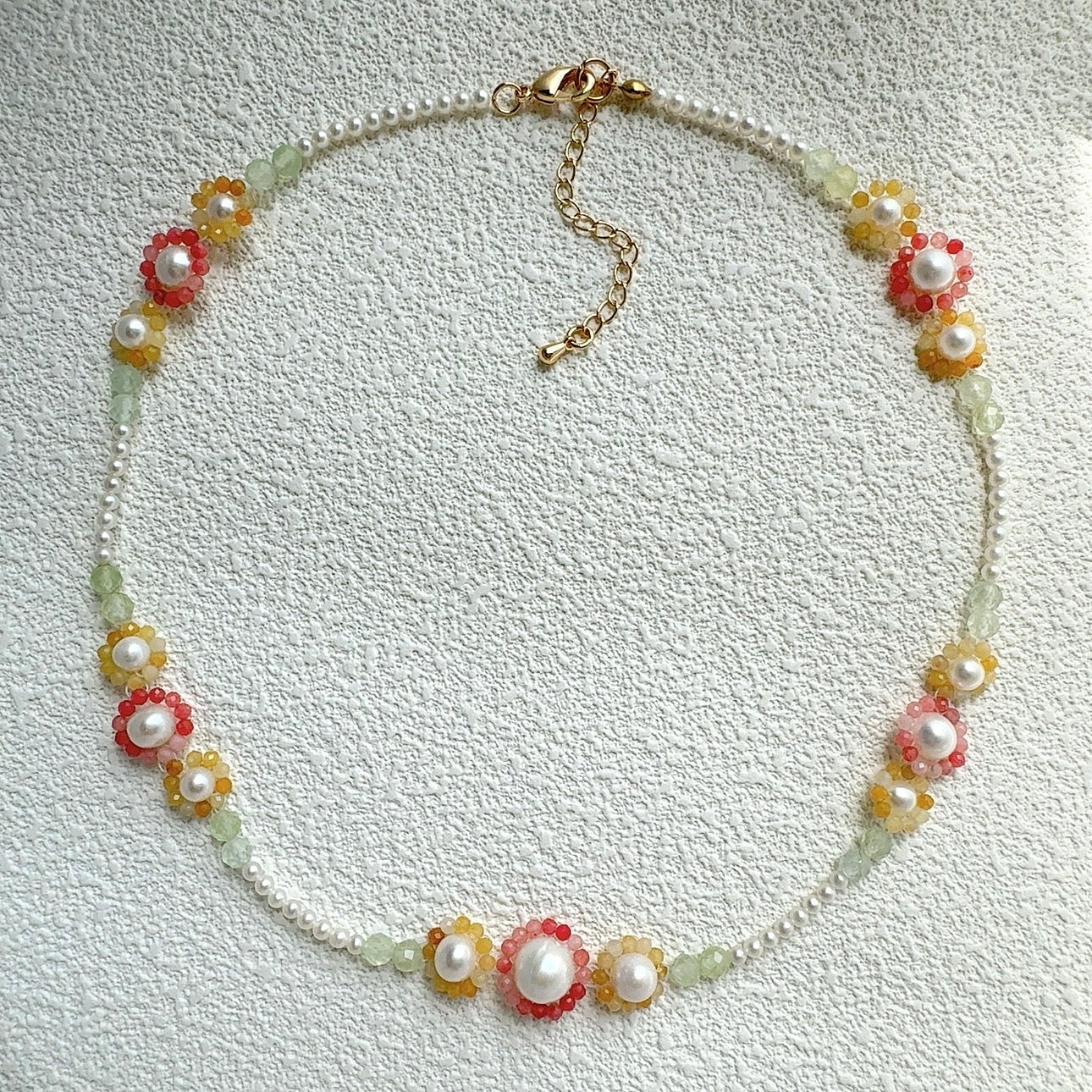 Flower Pearl Necklace Gemstone Jewelry