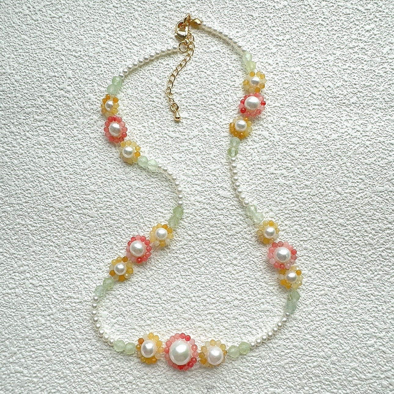 Flower Pearl Necklace Gemstone Jewelry