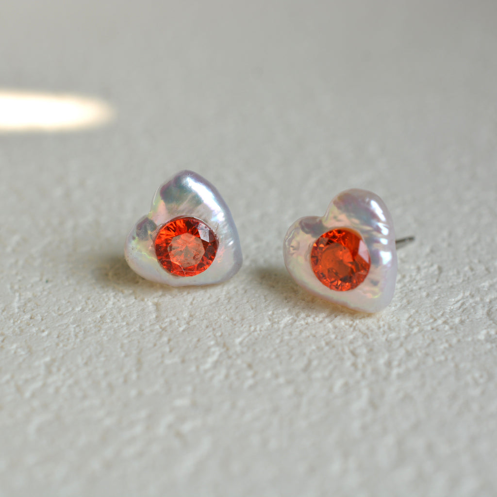 Heart Pearl Earrings