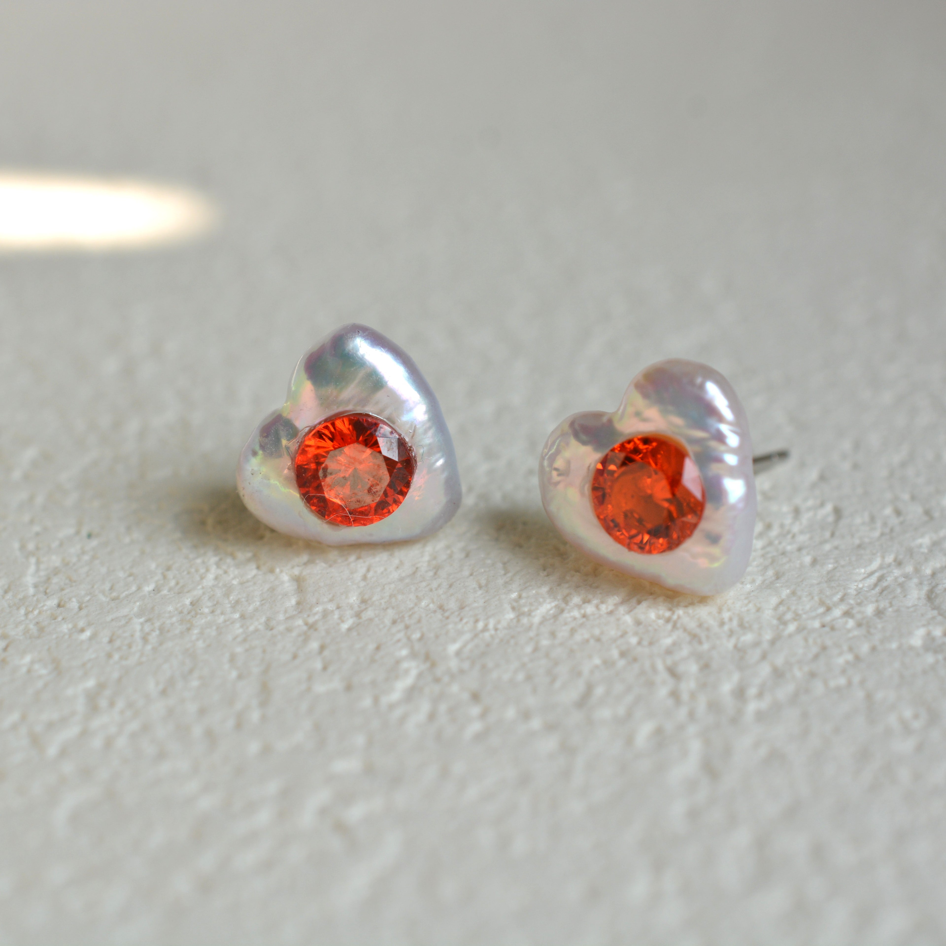 Heart Pearl Earrings