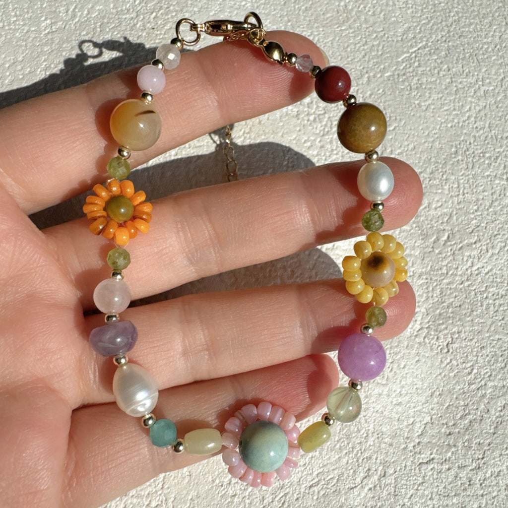 Dainty Flower Bracelet Gemstone Jewelry