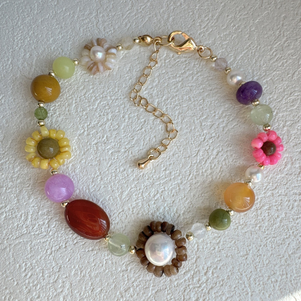 Dainty Flower Bracelet Gemstone Jewelry