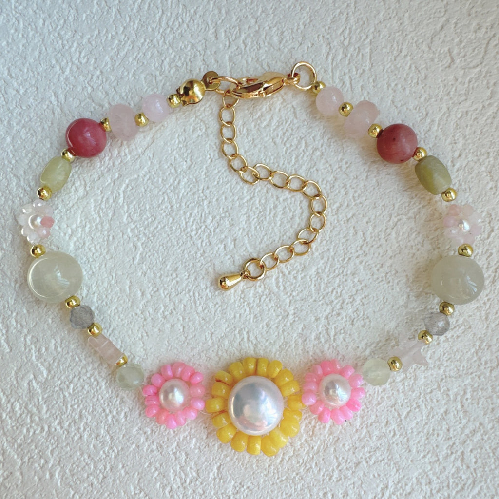 Dainty Flower Bracelet Gemstone Jewelry