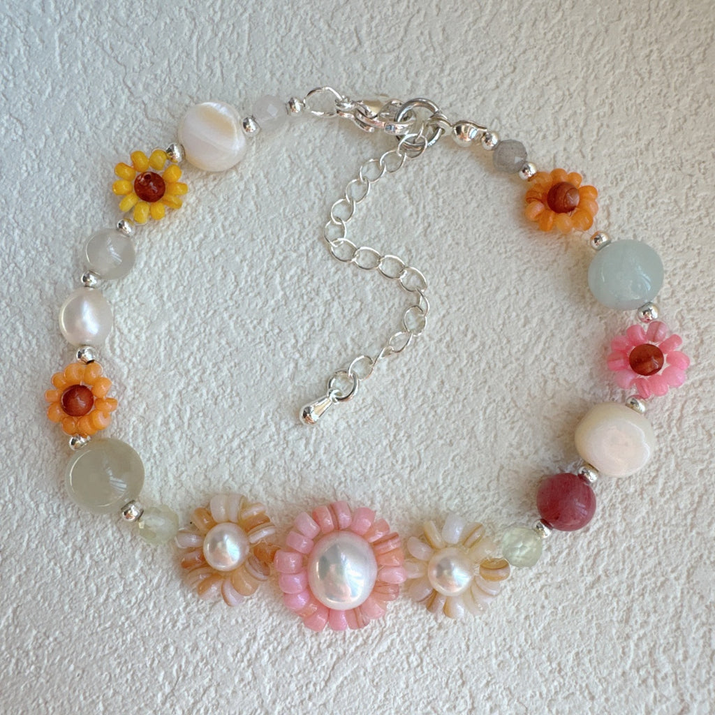 Dainty Flower Bracelet Gemstone Jewelry