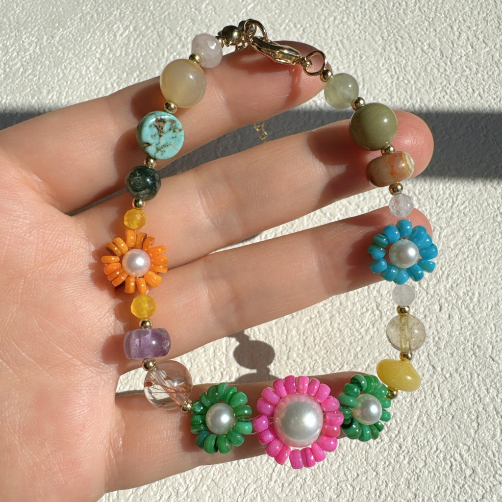 Dainty Flower Bracelet Gemstone Jewelry