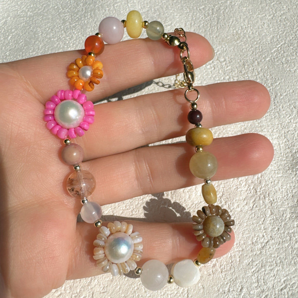 Dainty Flower Bracelet Gemstone Jewelry