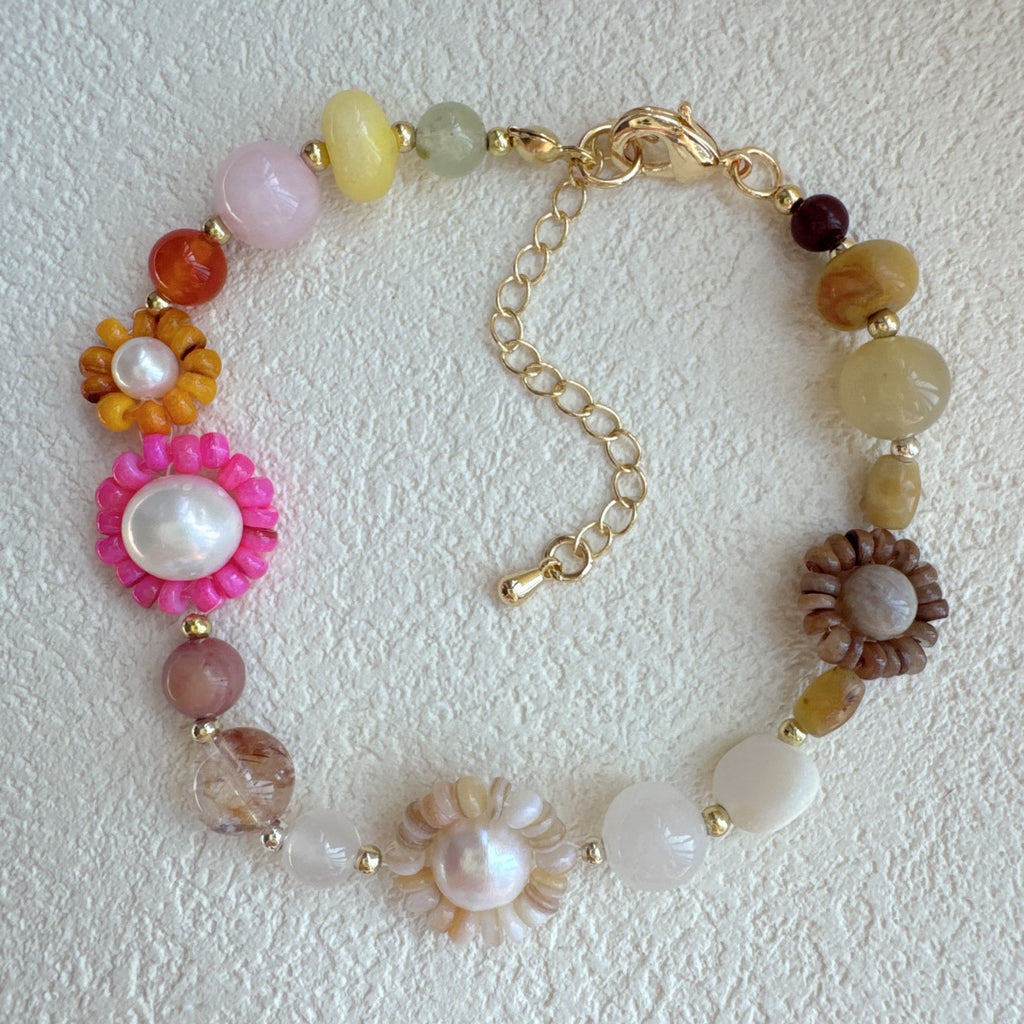 Dainty Flower Bracelet Gemstone Jewelry