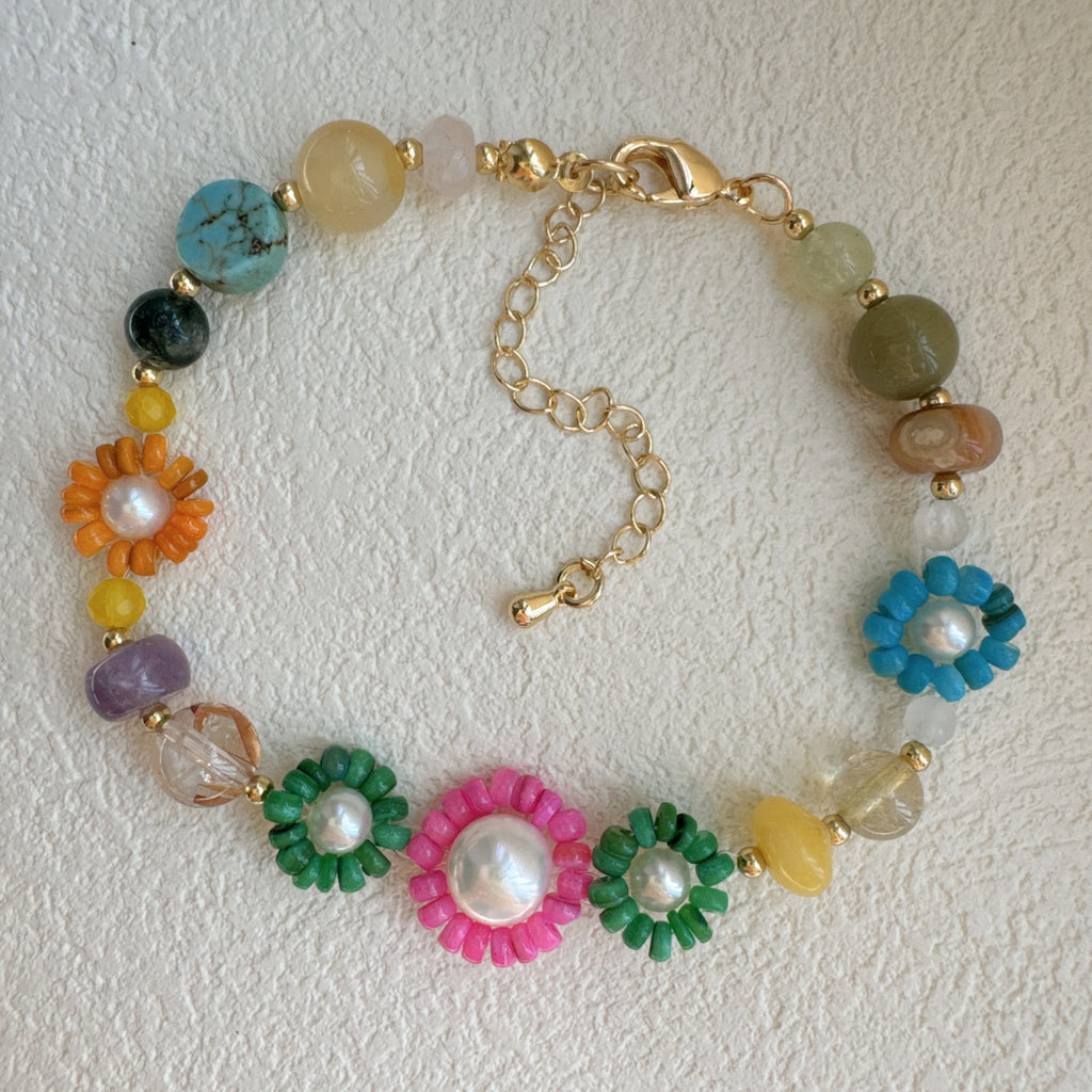 Dainty Flower Bracelet Gemstone Jewelry