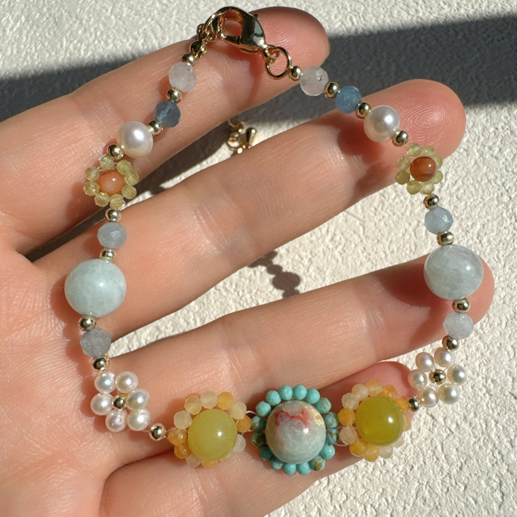Dainty Flower Bracelet Gemstone Jewelry