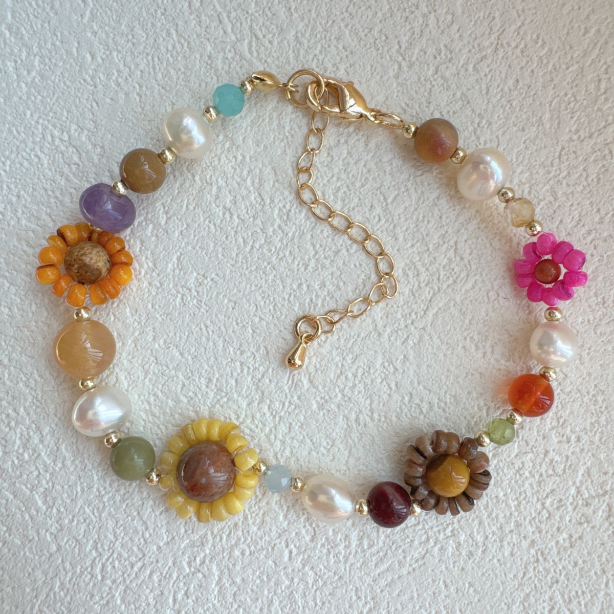 Dainty Flower Bracelet Gemstone Jewelry