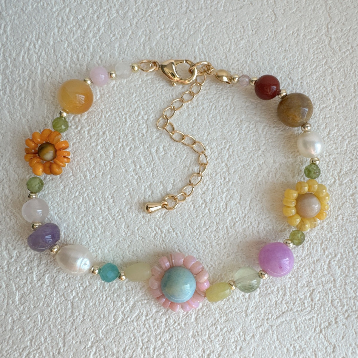 Dainty Flower Bracelet Gemstone Jewelry