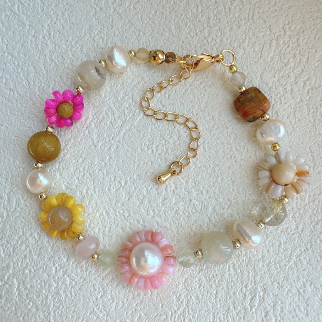 Dainty Flower Bracelet Gemstone Jewelry