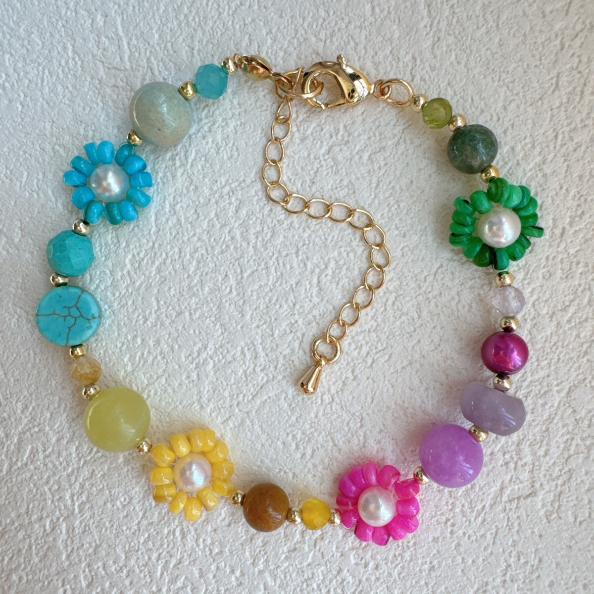 Dainty Flower Bracelet Gemstone Jewelry