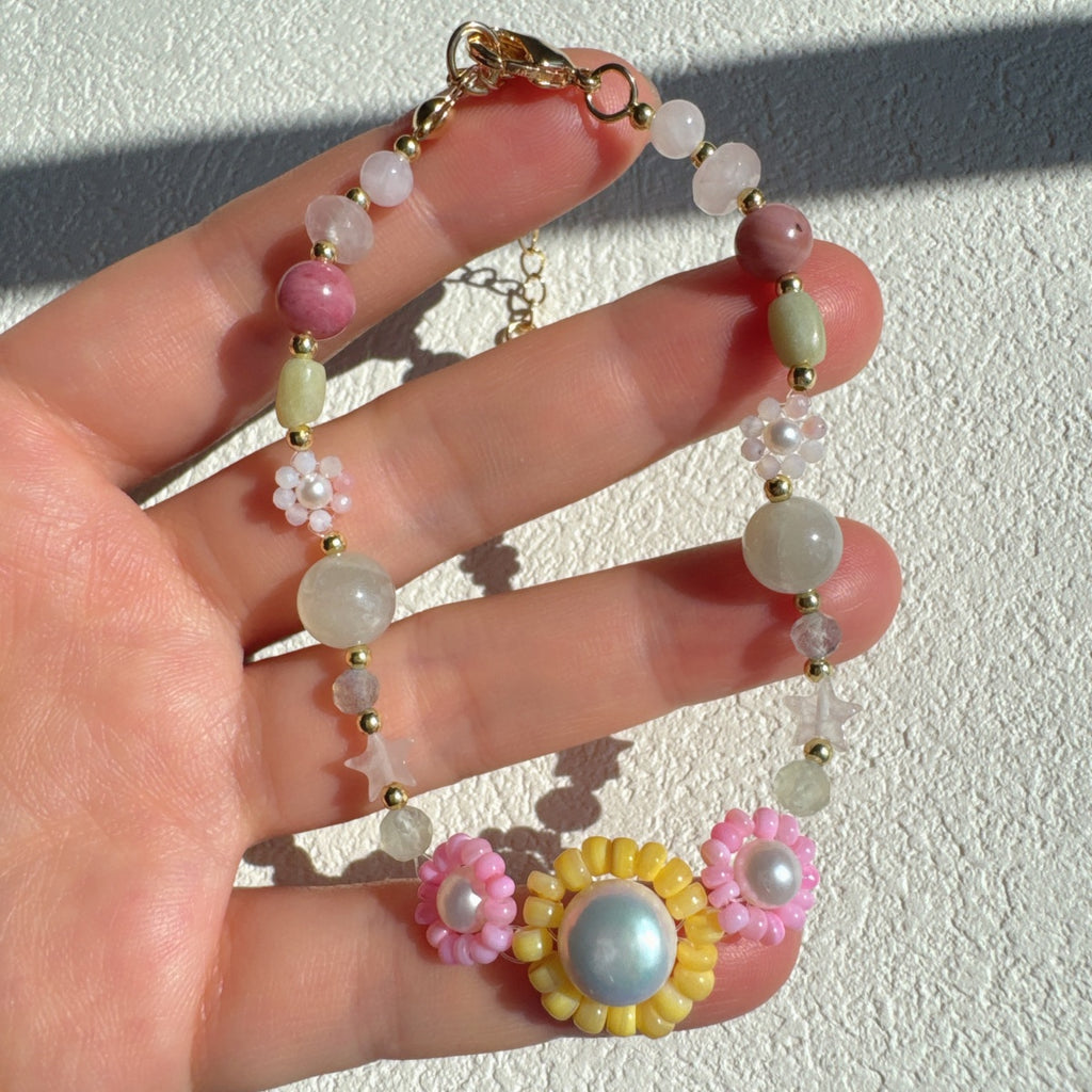 Dainty Flower Bracelet Gemstone Jewelry