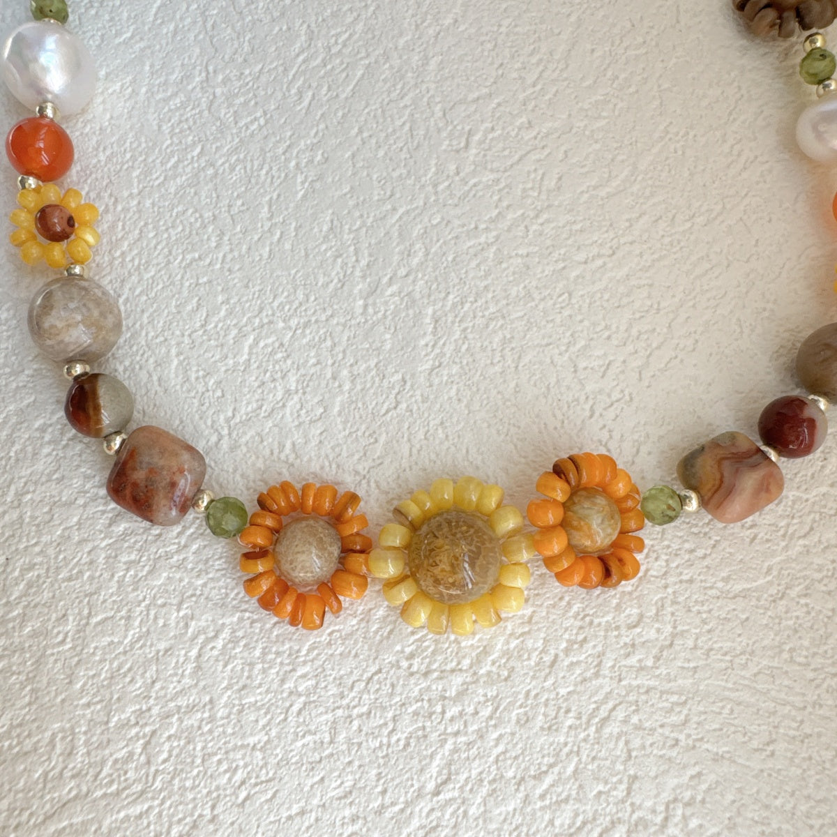 Flower Necklace Gemstone Jewelry