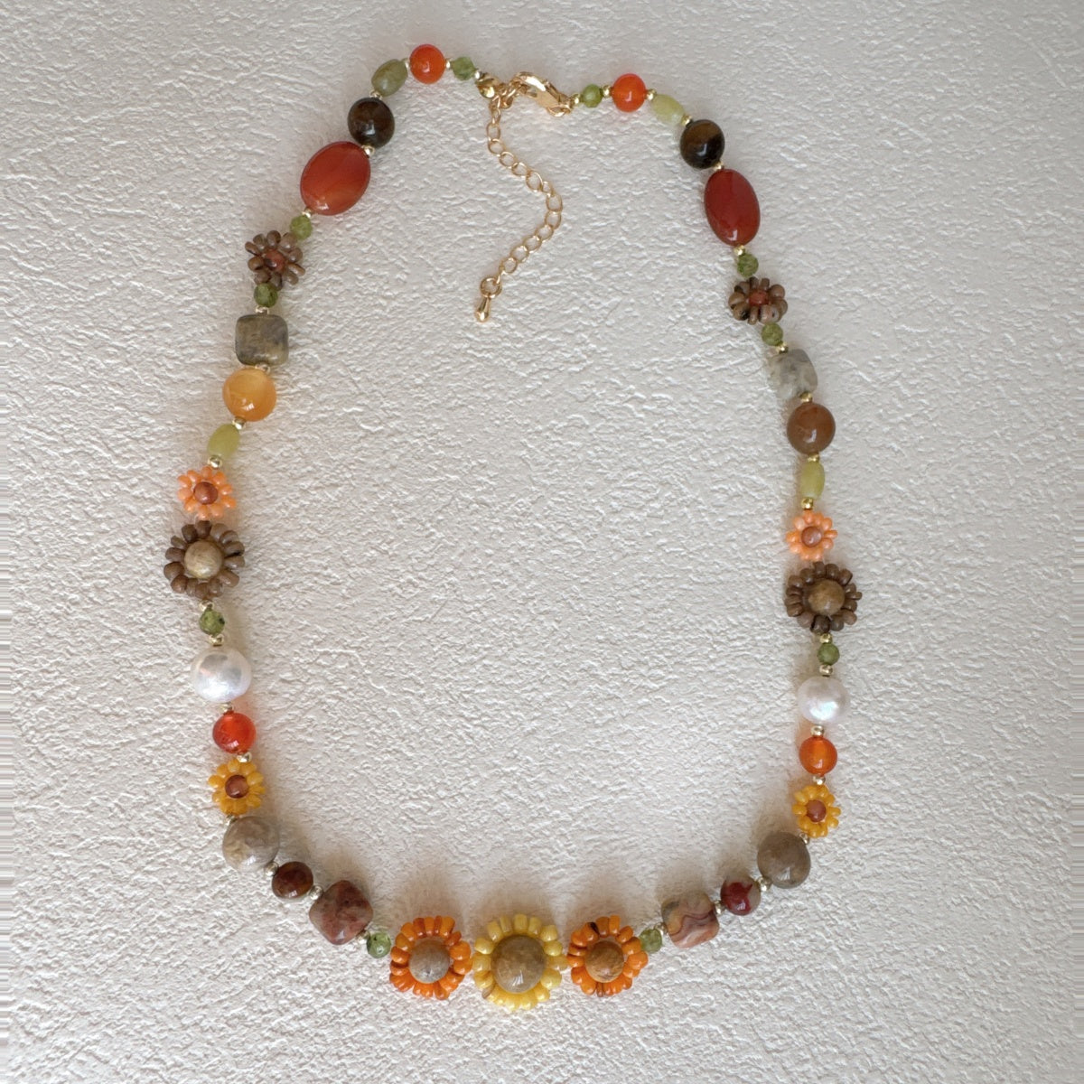 Flower Necklace Gemstone Jewelry