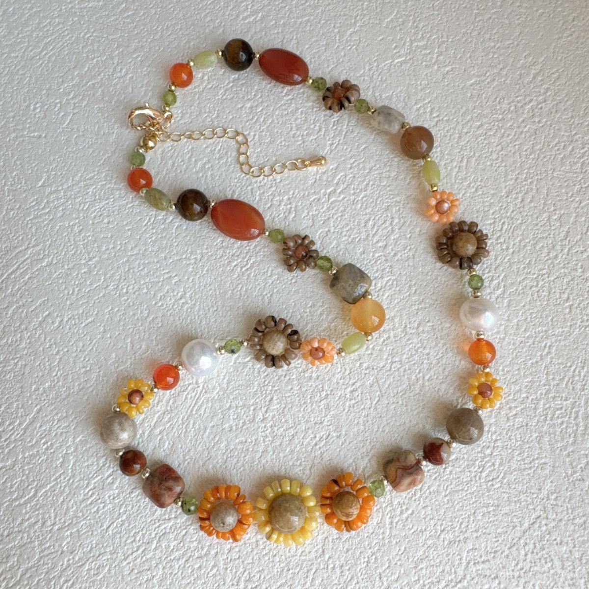 Flower Necklace Gemstone Jewelry