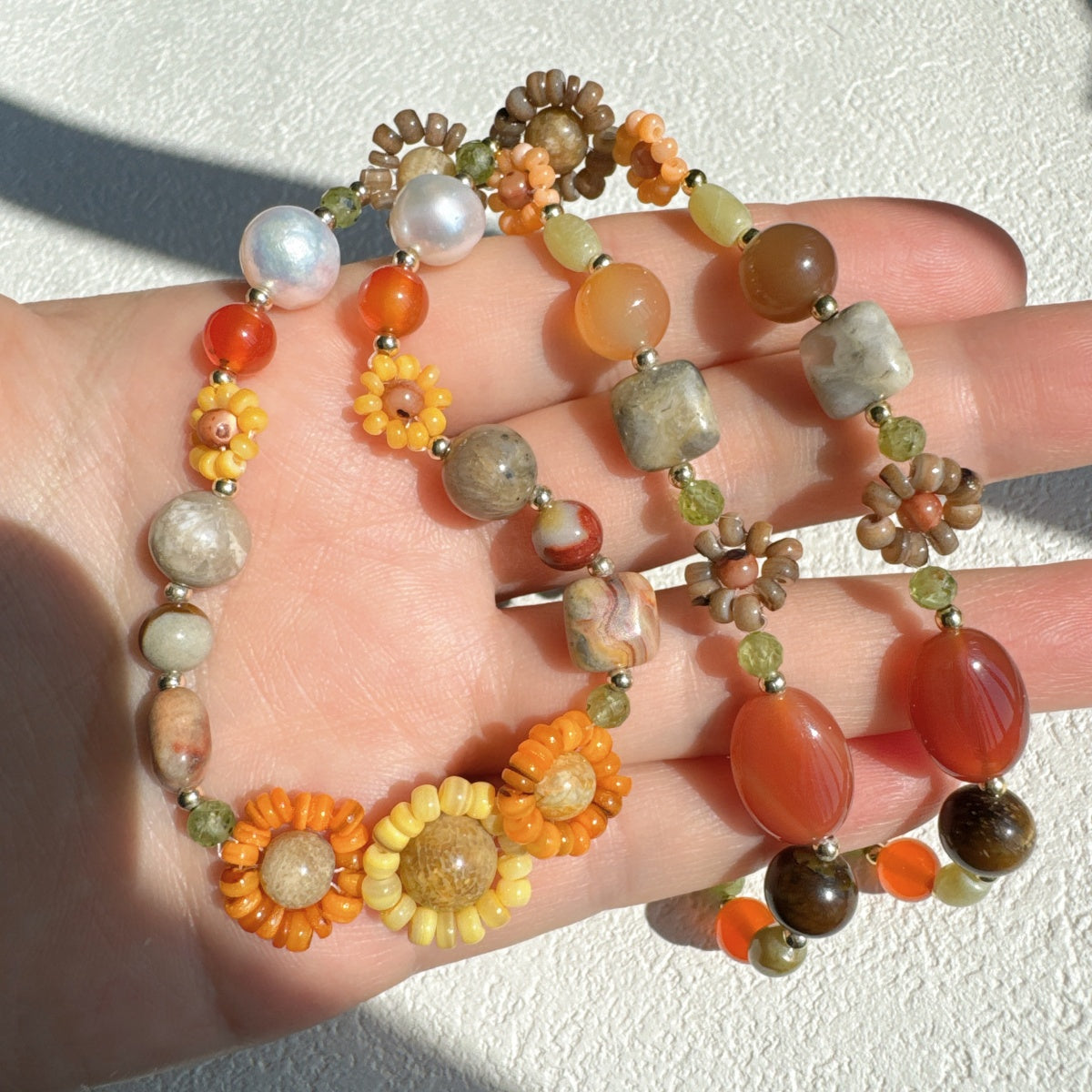 Flower Necklace Gemstone Jewelry