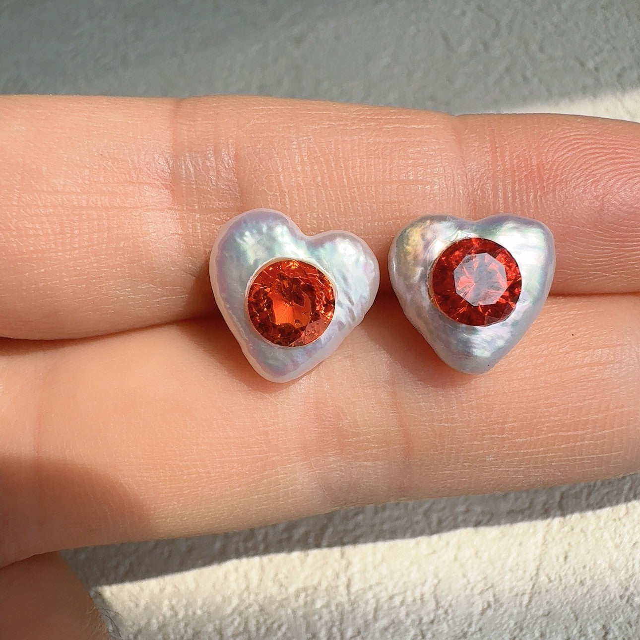 Heart Pearl Earrings