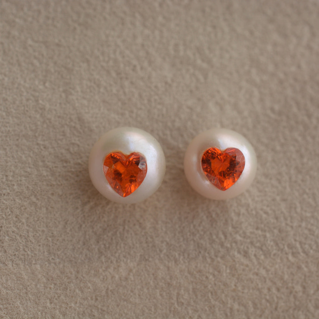 Heart Pearl Earrings