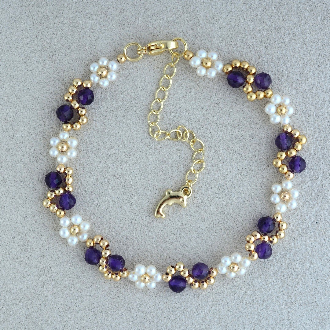 Natural Crystal Pearl Bracelets Handmade Gemstone Jewelry