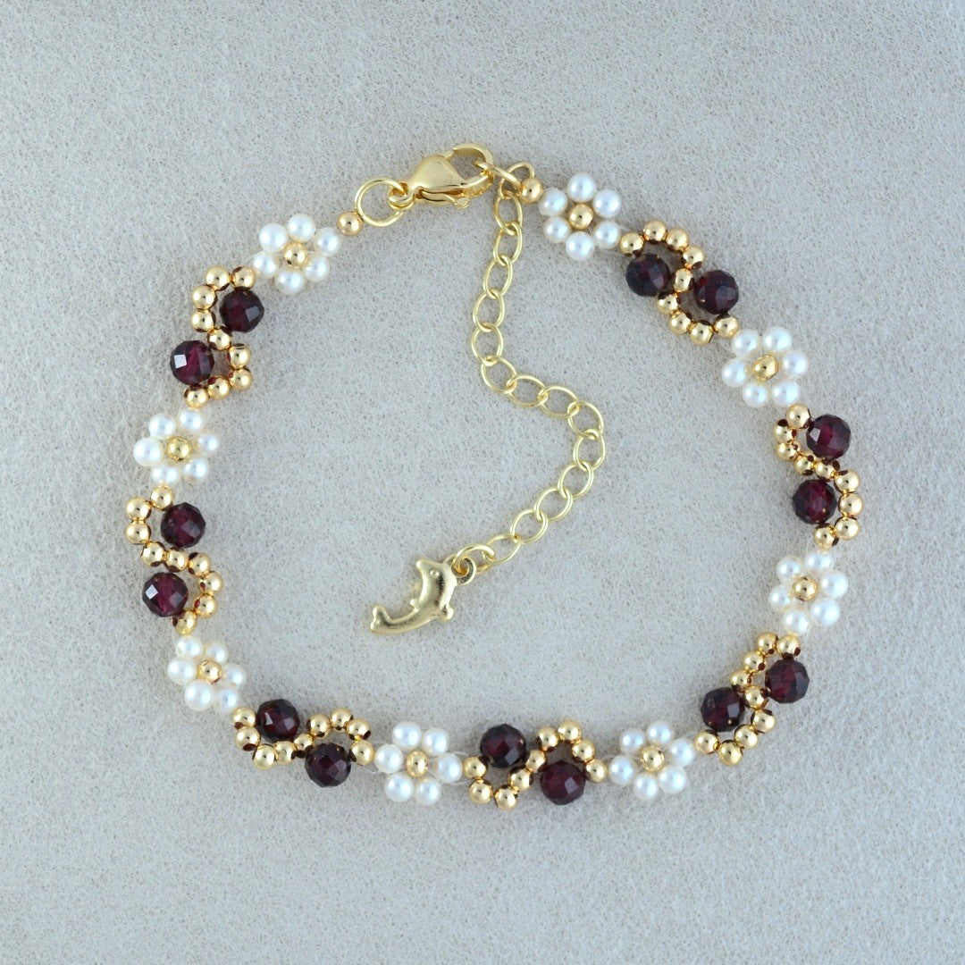 Natural Crystal Pearl Bracelets Handmade Gemstone Jewelry