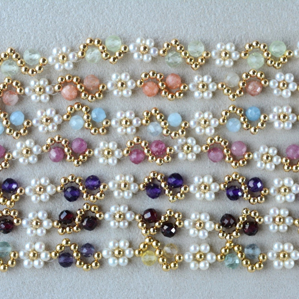 Natural Crystal Pearl Bracelets Handmade Gemstone Jewelry