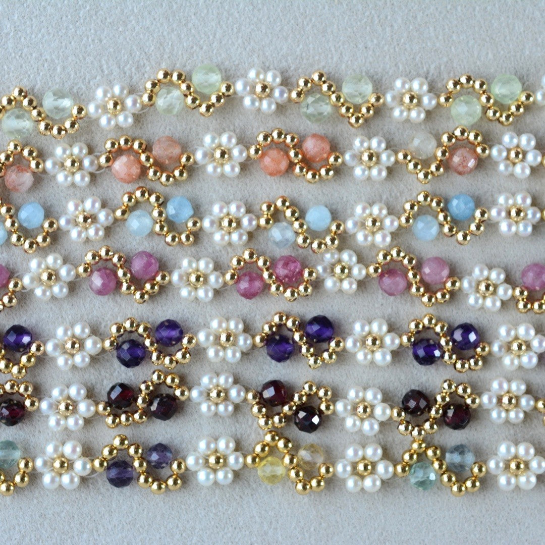 Natural Crystal Pearl Bracelets Handmade Gemstone Jewelry