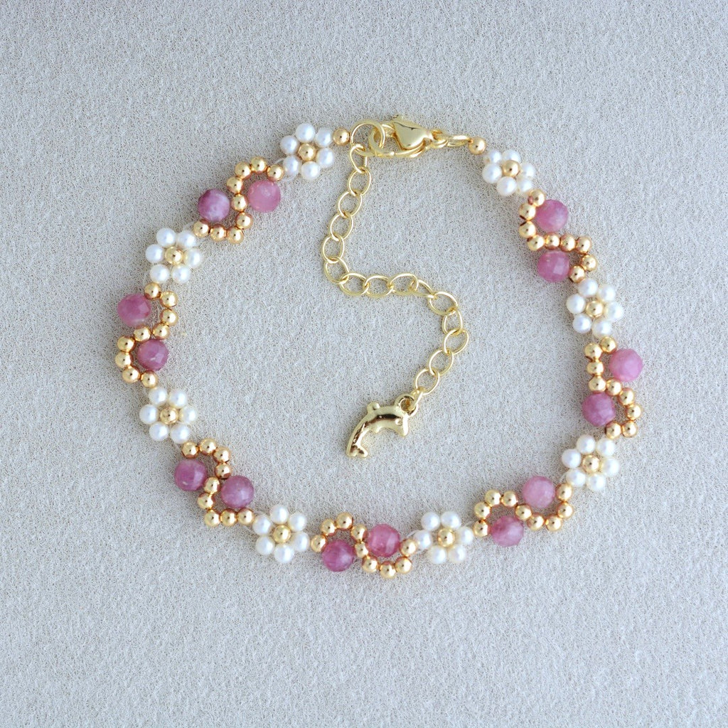 Natural Crystal Pearl Bracelets Handmade Gemstone Jewelry
