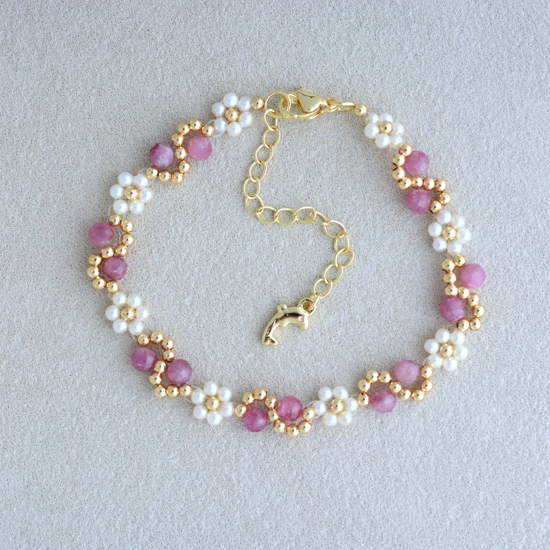 Natural Crystal Pearl Bracelets Handmade Gemstone Jewelry