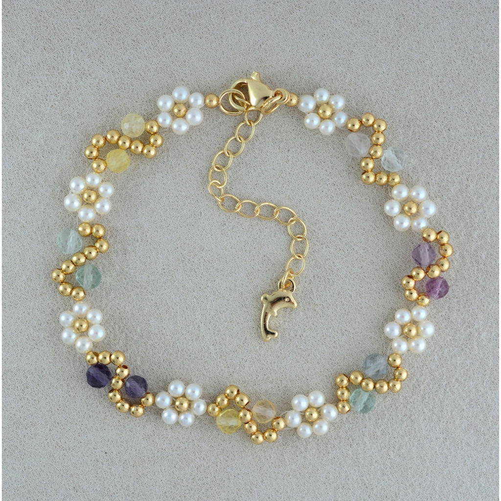 Natural Crystal Pearl Bracelets Handmade Gemstone Jewelry