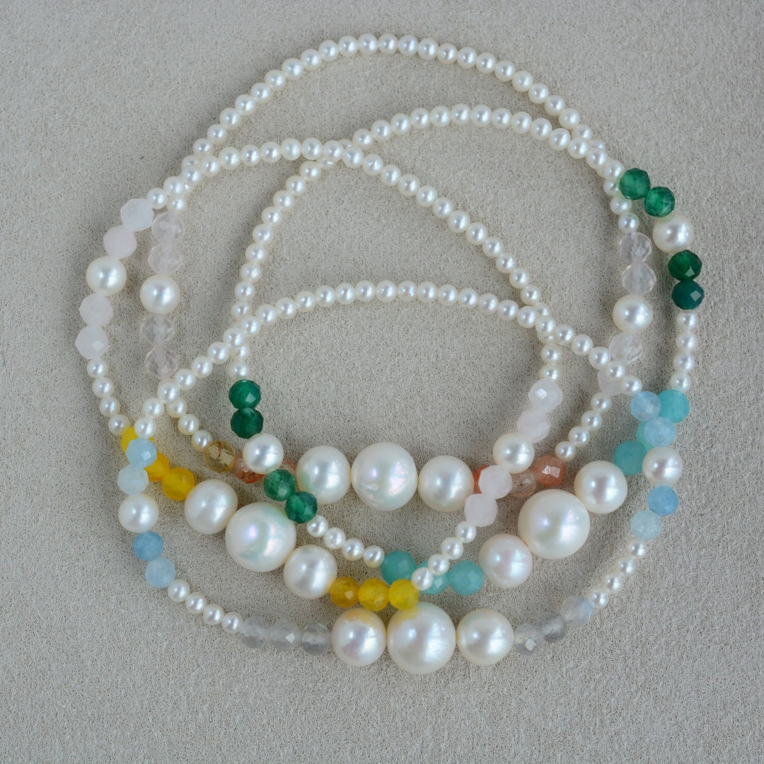 Pearl Bracelet Natural Crystal Gemstone Pearl Jewelry